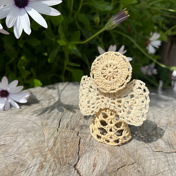 Vintage Crochet Angel Tree Topper - Picture 2 of 4